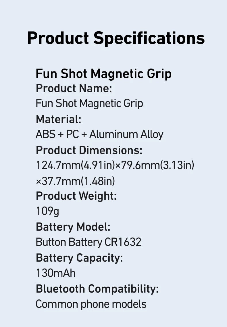 TELESIN Magnetic Camera Grip with Remote & Fill Light for Smartphones