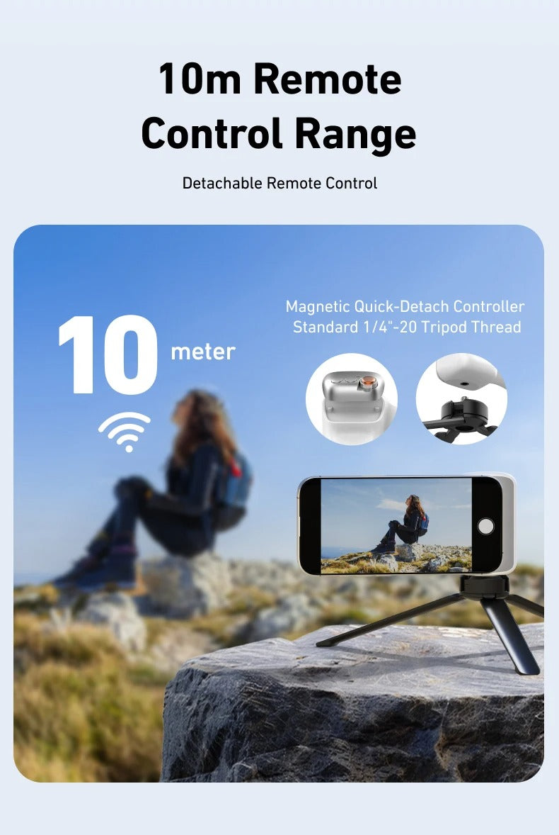 TELESIN Magnetic Camera Grip with Remote & Fill Light for Smartphones