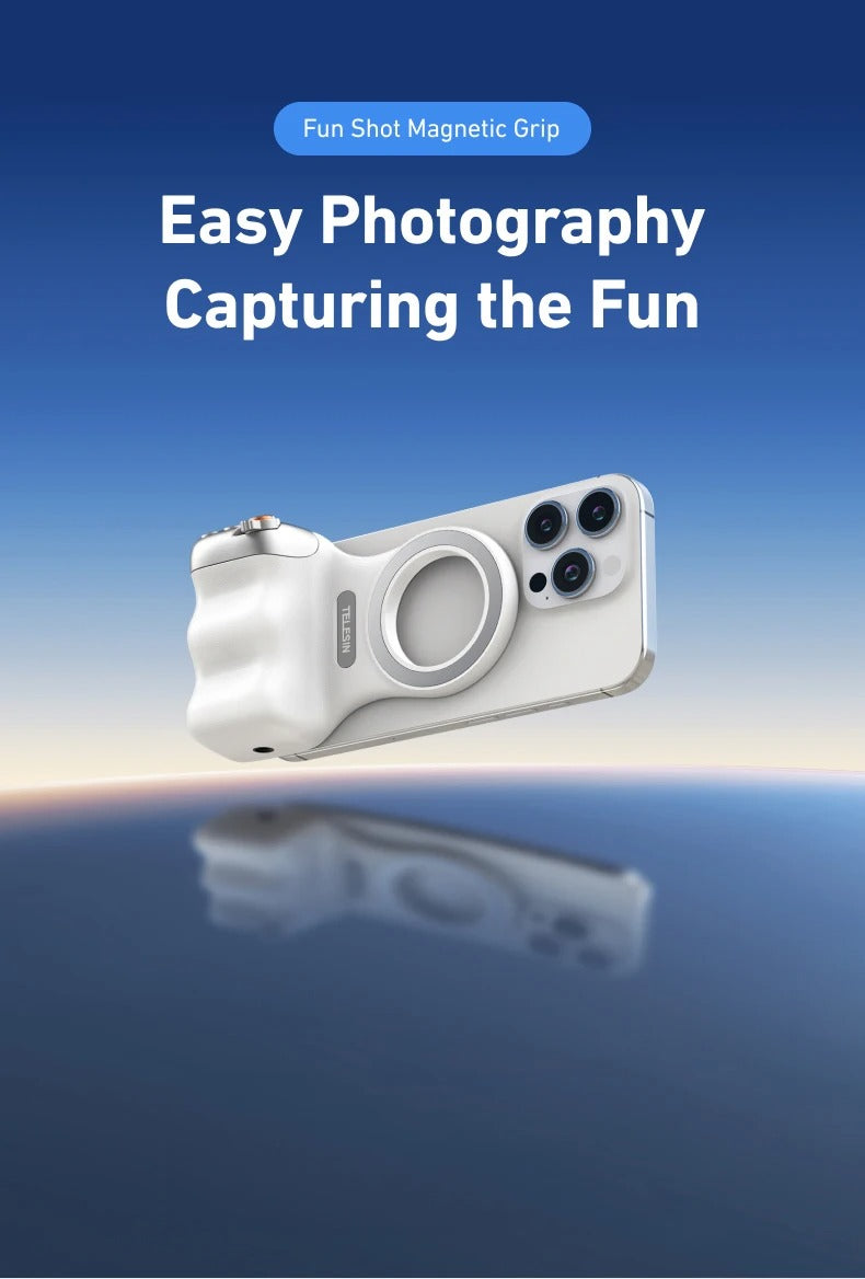 TELESIN Magnetic Camera Grip with Remote & Fill Light for Smartphones