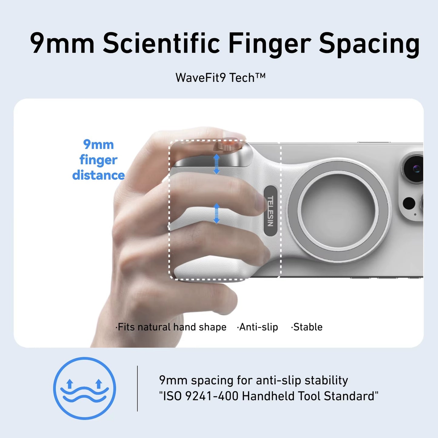 TELESIN Magnetic Camera Grip with Remote & Fill Light for Smartphones